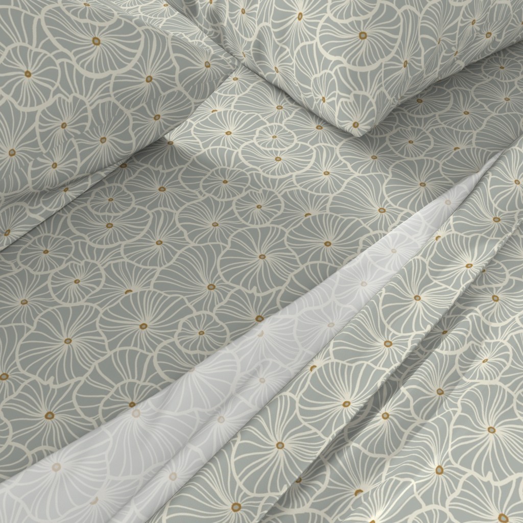 coastal bedding sheet set abstract flowers