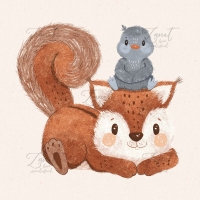 Squirrel and bird
