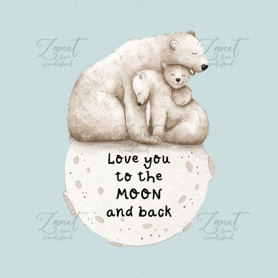 Love you to the moon - clipart